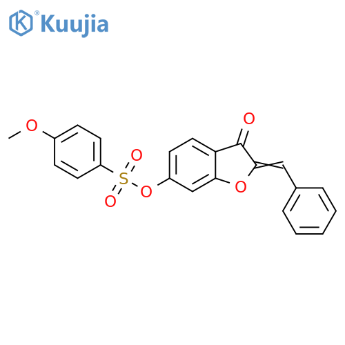 (2Z)-3-oxo-2-(phenylmethylidene)-2,3-dihydro-1-benzofuran-6-yl 4-methoxybenzene-1-sulfonate structure