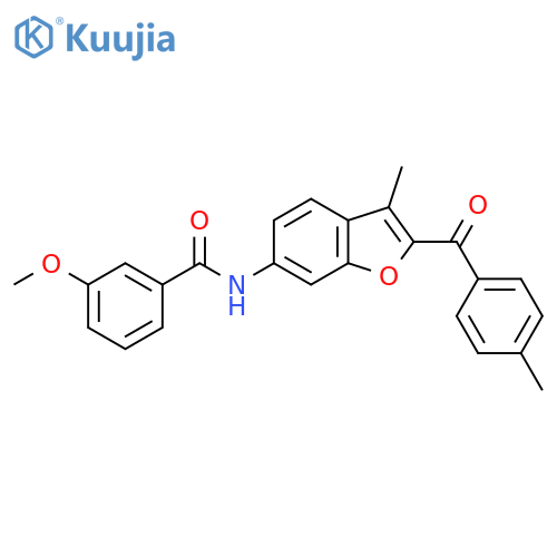 3-methoxy-N-3-methyl-2-(4-methylbenzoyl)-1-benzofuran-6-ylbenzamide structure