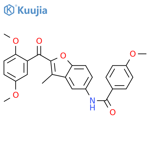 N-2-(2,5-dimethoxybenzoyl)-3-methyl-1-benzofuran-5-yl-4-methoxybenzamide structure