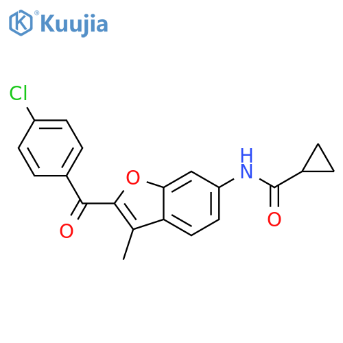 N-2-(4-chlorobenzoyl)-3-methyl-1-benzofuran-6-ylcyclopropanecarboxamide structure
