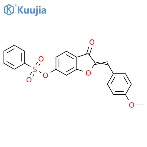(2Z)-2-(4-methoxyphenyl)methylidene-3-oxo-2,3-dihydro-1-benzofuran-6-yl benzenesulfonate structure