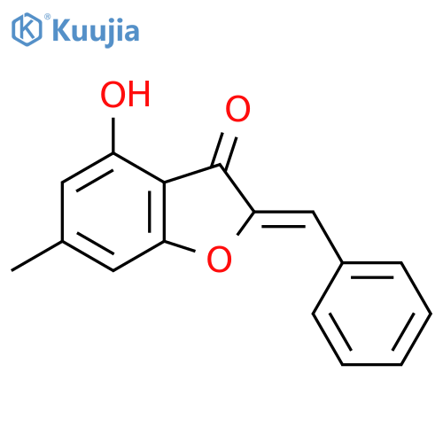 (2Z)-4-hydroxy-6-methyl-2-(phenylmethylidene)-2,3-dihydro-1-benzofuran-3-one structure