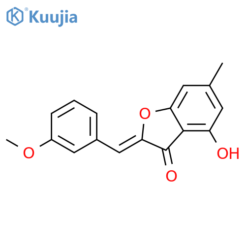 (2Z)-4-hydroxy-2-(3-methoxyphenyl)methylidene-6-methyl-2,3-dihydro-1-benzofuran-3-one structure