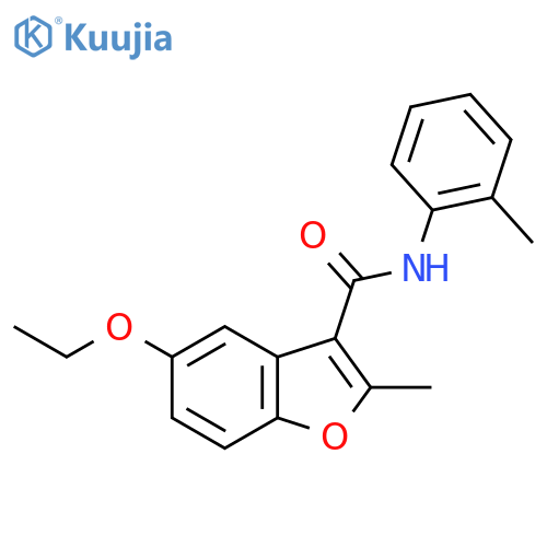 5-ethoxy-2-methyl-N-(2-methylphenyl)-1-benzofuran-3-carboxamide structure