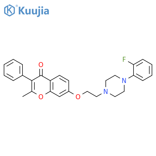 7-{2-4-(2-fluorophenyl)piperazin-1-ylethoxy}-2-methyl-3-phenyl-4H-chromen-4-one structure