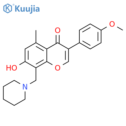7-hydroxy-3-(4-methoxyphenyl)-5-methyl-8-(piperidin-1-yl)methyl-4H-chromen-4-one structure