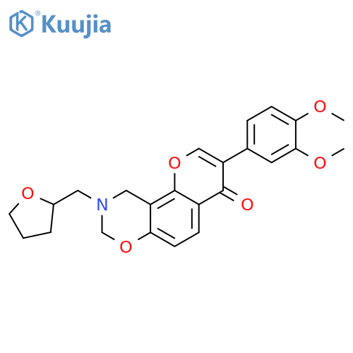3-(3,4-dimethoxyphenyl)-9-(oxolan-2-yl)methyl-4H,8H,9H,10H-chromeno8,7-e1,3oxazin-4-one structure