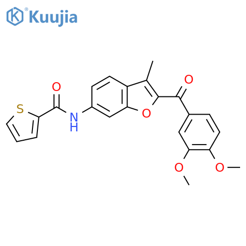 N-2-(3,4-dimethoxybenzoyl)-3-methyl-1-benzofuran-6-ylthiophene-2-carboxamide structure