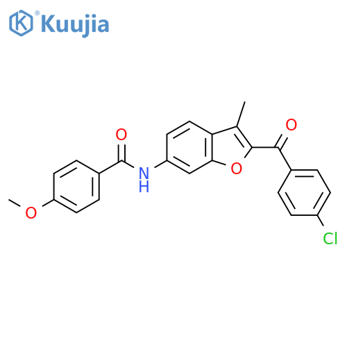 N-2-(4-chlorobenzoyl)-3-methyl-1-benzofuran-6-yl-4-methoxybenzamide structure