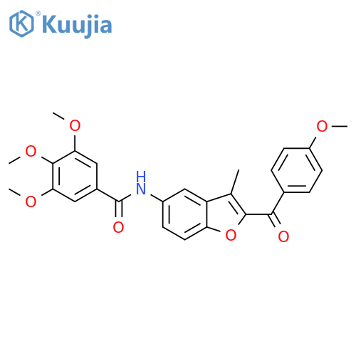 3,4,5-trimethoxy-N-2-(4-methoxybenzoyl)-3-methyl-1-benzofuran-5-ylbenzamide structure