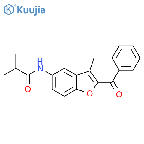N-(2-benzoyl-3-methyl-1-benzofuran-5-yl)-2-methylpropanamide structure