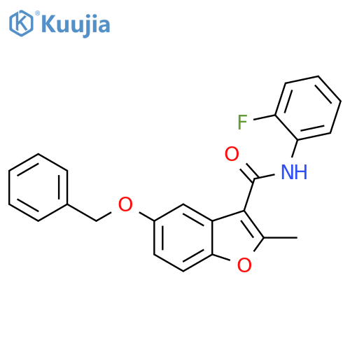 5-(benzyloxy)-N-(2-fluorophenyl)-2-methyl-1-benzofuran-3-carboxamide structure