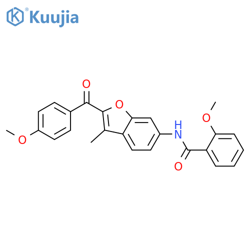 2-methoxy-N-2-(4-methoxybenzoyl)-3-methyl-1-benzofuran-6-ylbenzamide structure