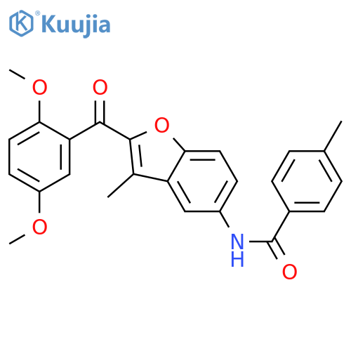 N-2-(2,5-dimethoxybenzoyl)-3-methyl-1-benzofuran-5-yl-4-methylbenzamide structure