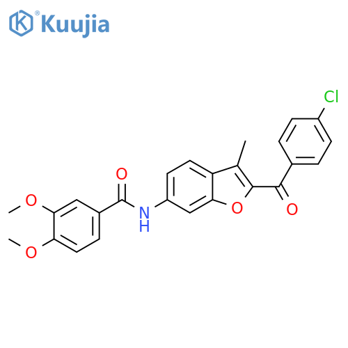 N-2-(4-chlorobenzoyl)-3-methyl-1-benzofuran-6-yl-3,4-dimethoxybenzamide structure