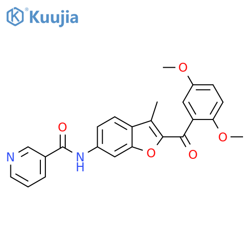 N-2-(2,5-dimethoxybenzoyl)-3-methyl-1-benzofuran-6-ylpyridine-3-carboxamide structure