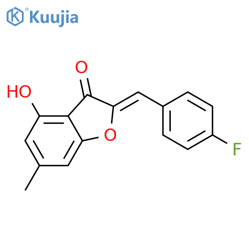 (2Z)-2-(4-fluorophenyl)methylidene-4-hydroxy-6-methyl-2,3-dihydro-1-benzofuran-3-one structure