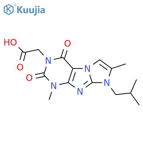 2-1,7-dimethyl-8-(2-methylpropyl)-2,4-dioxo-1H,2H,3H,4H,8H-imidazo1,2-gpurin-3-ylacetic acid structure