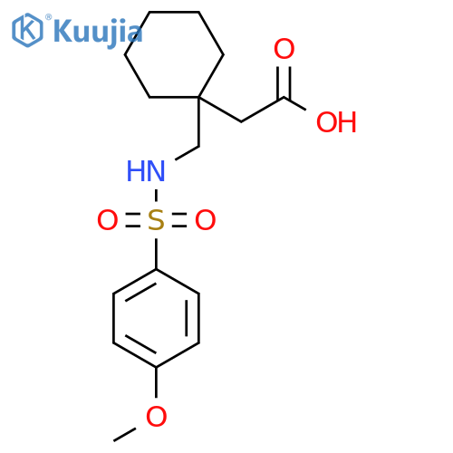 1-({(4-Methoxyphenyl)sulfonylamino}methyl)-cyclohexylacetic acid structure