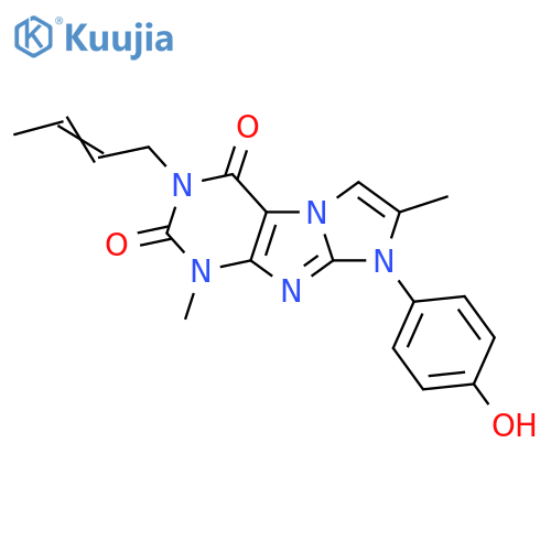 3-(2E)-but-2-en-1-yl-8-(4-hydroxyphenyl)-1,7-dimethyl-1H,2H,3H,4H,8H-imidazo1,2-gpurine-2,4-dione structure