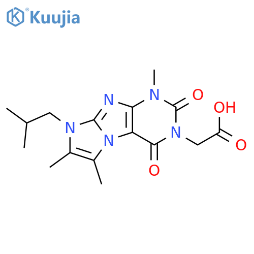 2-1,6,7-trimethyl-8-(2-methylpropyl)-2,4-dioxo-1H,2H,3H,4H,8H-imidazo1,2-gpurin-3-ylacetic acid structure