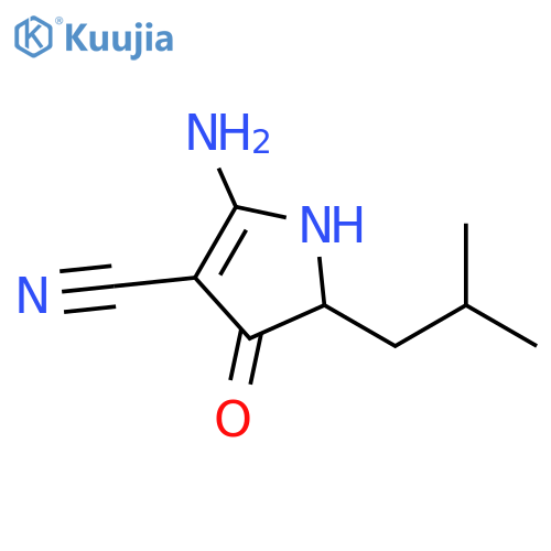 2-amino-5-(2-methylpropyl)-4-oxo-4,5-dihydro-1H-pyrrole-3-carbonitrile structure