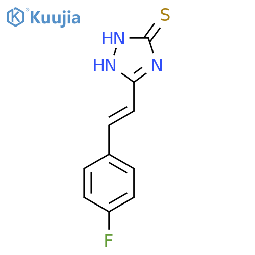 3-2-(4-fluorophenyl)ethenyl-4,5-dihydro-1H-1,2,4-triazole-5-thione structure
