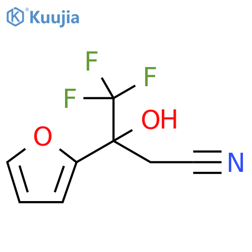 4,4,4-trifluoro-3-(furan-2-yl)-3-hydroxybutanenitrile structure