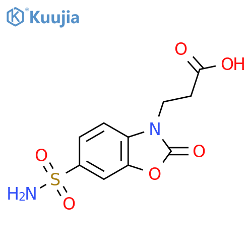 3-(2-Oxo-6-sulfamoyl-2,3-dihydro-1,3-benzoxazol-3-yl)propanoic acid structure