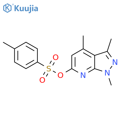 1,3,4-trimethyl-1H-pyrazolo3,4-bpyridin-6-yl 4-methylbenzene-1-sulfonate structure