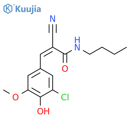 N-butyl-3-(3-chloro-4-hydroxy-5-methoxyphenyl)-2-cyanoprop-2-enamide structure