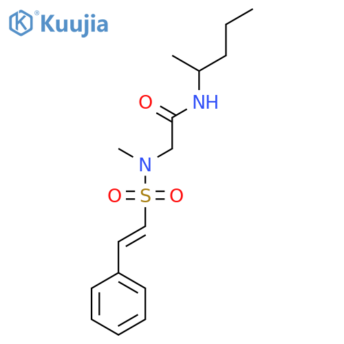 2-(N-methyl-2-phenylethenesulfonamido)-N-(pentan-2-yl)acetamide structure