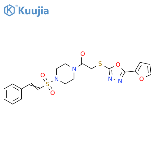2-[[5-(2-Furanyl)-1,3,4-oxadiazol-2-yl]thio]-1-[4-[(2-phenylethenyl)sulfonyl]-1-piperazinyl]ethanone structure