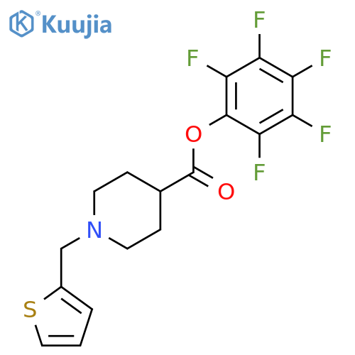 Pentafluorophenyl 1-(thien-2-ylmethyl)piperidine-4-carboxylate structure