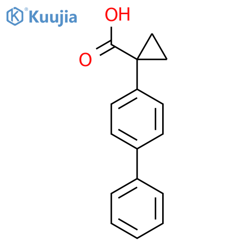 1-(4-phenylphenyl)cyclopropane-1-carboxylic acid structure