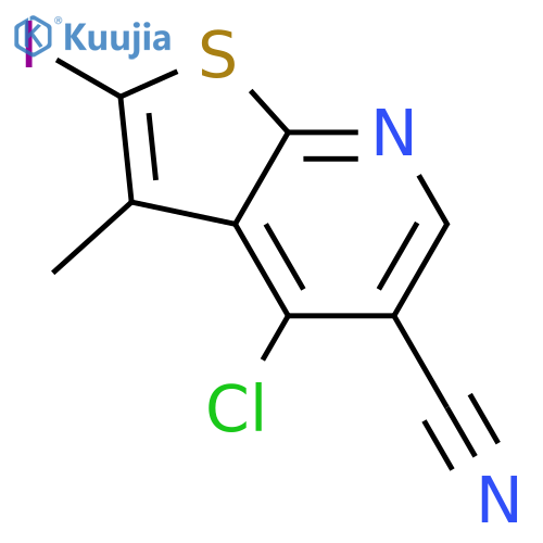4-Chloro-2-iodo-3-methylthieno[2,3-b]pyridine-5-carbonitrile structure