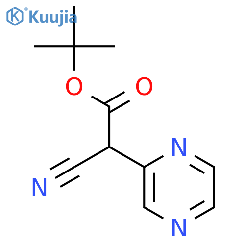 tert-butyl 2-cyano-2-(pyrazin-2-yl)acetate structure