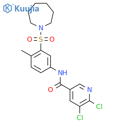 N-[3-(Azepane-1-sulfonyl)-4-methylphenyl]-5,6-dichloropyridine-3-carboxamide structure