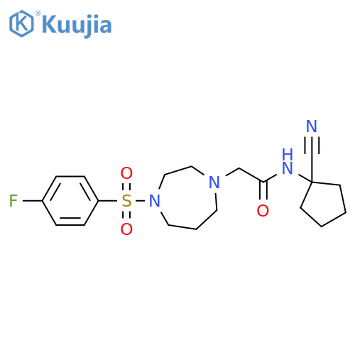 1H-1,4-Diazepine-1-acetamide, N-(1-cyanocyclopentyl)-4-[(4-fluorophenyl)sulfonyl]hexahydro- structure