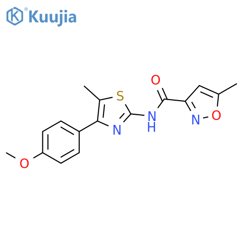 N-4-(4-methoxyphenyl)-5-methyl-1,3-thiazol-2-yl-5-methyl-1,2-oxazole-3-carboxamide structure
