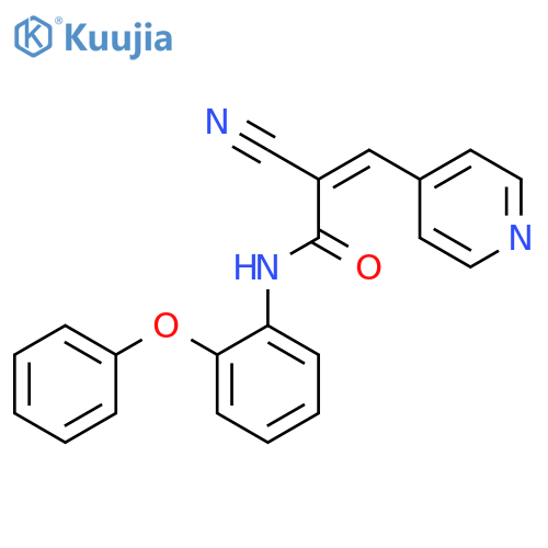 2-cyano-N-(2-phenoxyphenyl)-3-(pyridin-4-yl)prop-2-enamide structure