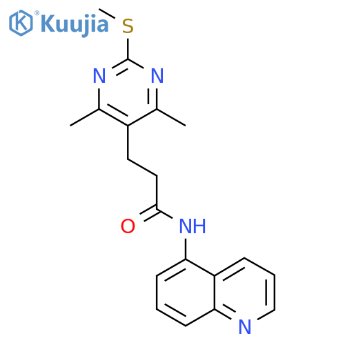 3-[4,6-dimethyl-2-(methylsulfanyl)pyrimidin-5-yl]-N-(quinolin-5-yl)propanamide structure