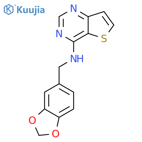 N-(1,3-dioxaindan-5-yl)methylthieno3,2-dpyrimidin-4-amine structure