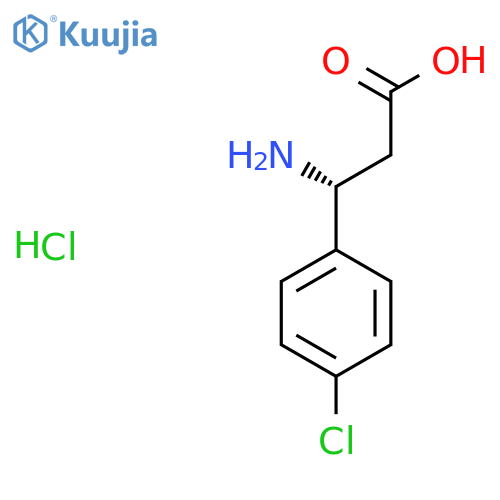 (3R)-3-amino-3-(4-chlorophenyl)propanoic acid hydrochloride structure