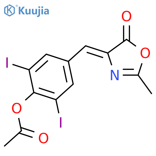 4-4-(Acetyloxy)-3,5-diiodophenylmethylene-2-methyl-5(4H)-oxazolone (E/Z Mixture) structure