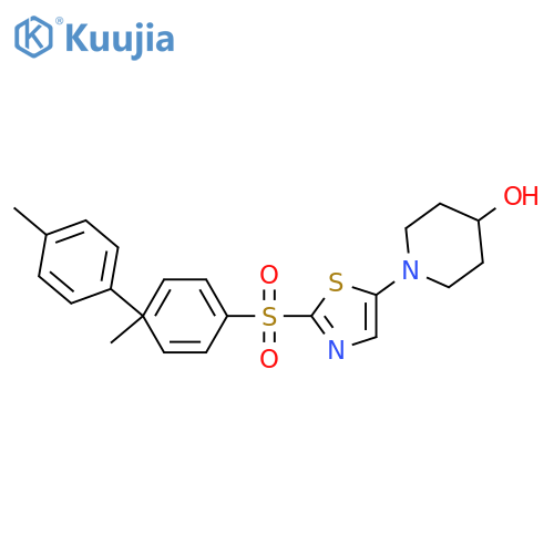1-2,4-bis(4-methylbenzenesulfonyl)-1,3-thiazol-5-ylpiperidin-4-ol structure