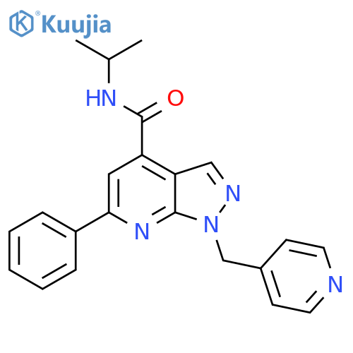 6-phenyl-N-(propan-2-yl)-1-(pyridin-4-yl)methyl-1H-pyrazolo3,4-bpyridine-4-carboxamide structure