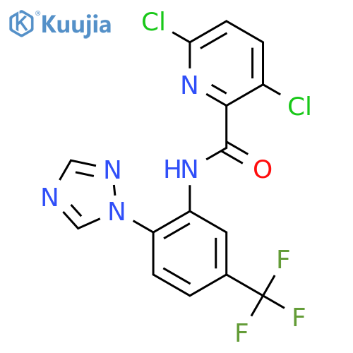 3,6-dichloro-N-[2-(1,2,4-triazol-1-yl)-5-(trifluoromethyl)phenyl]pyridine-2-carboxamide structure