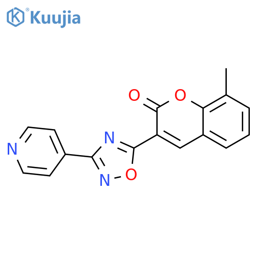 8-methyl-3-3-(pyridin-4-yl)-1,2,4-oxadiazol-5-yl-2H-chromen-2-one structure