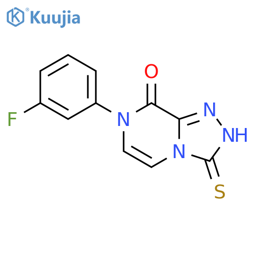 7-(3-fluorophenyl)-3-sulfanylidene-2H,3H,7H,8H-1,2,4triazolo4,3-apyrazin-8-one structure